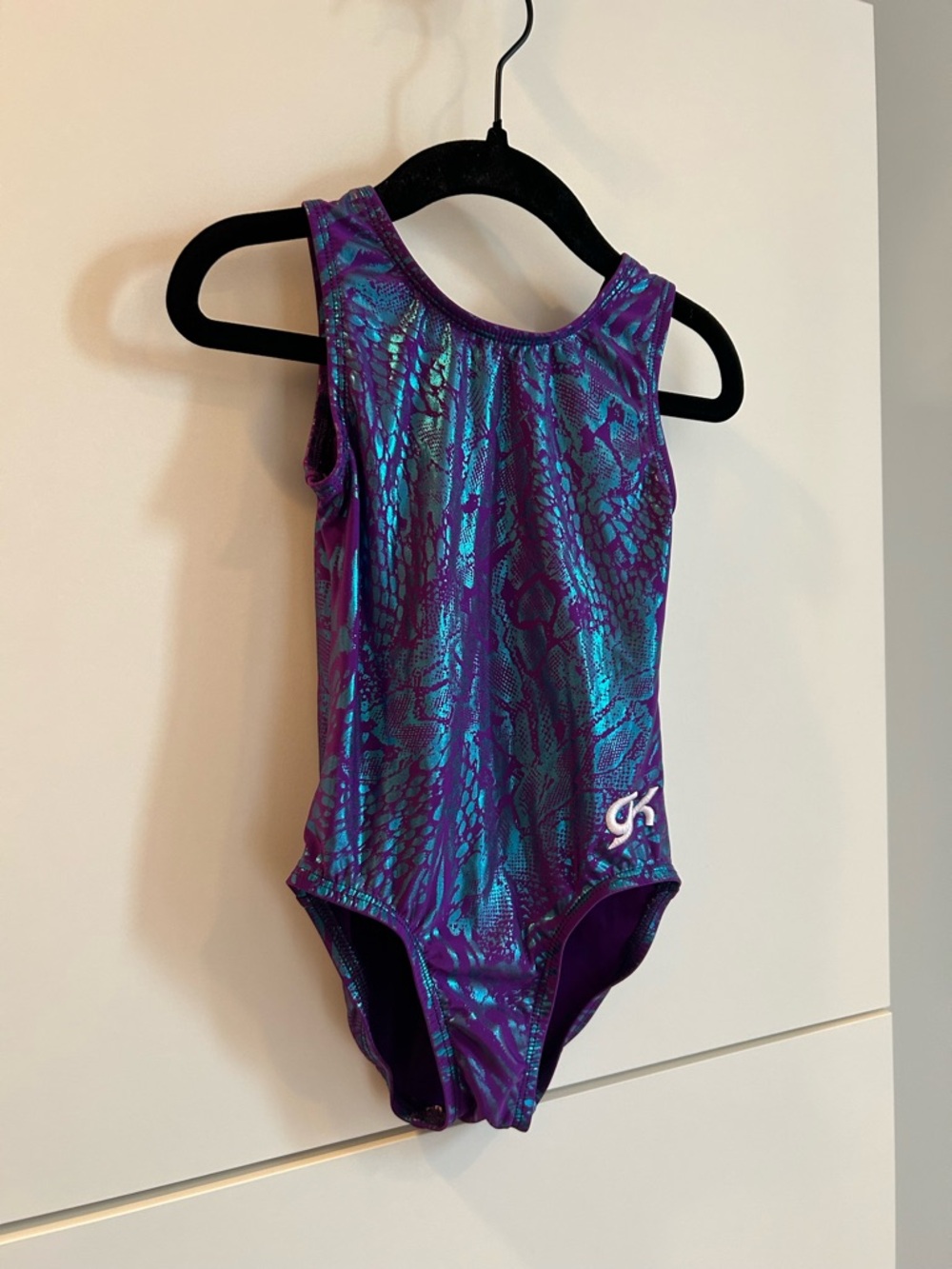 GK Metallic Teal and Purple Girls Gymnastics Leotard - Picture 5 of 7